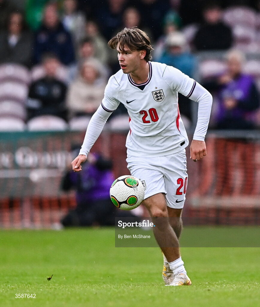 6 October 2026; Tyler Dibling of England during the UEFA European U21 Championship qualifier match between the Republic of Ireland and England at Turner's Cross Stadium in Cork. Photo by Ben McShane/Sportsfile