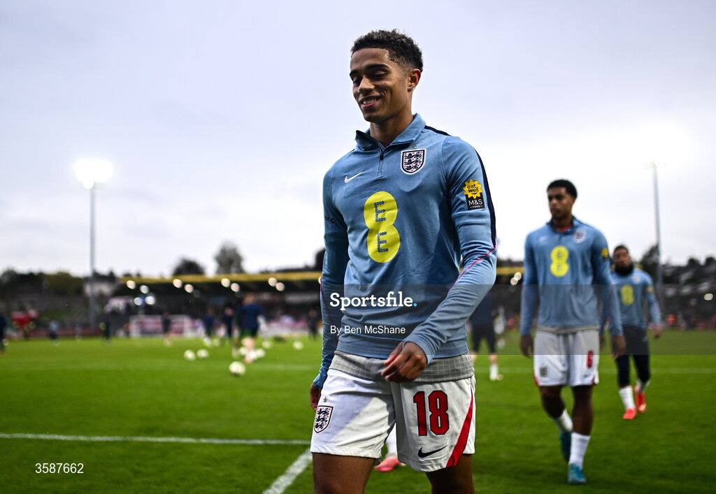6 October 2026; Josh King of England before the UEFA European U21 Championship qualifier match between the Republic of Ireland and England at Turner's Cross Stadium in Cork. Photo by Ben McShane/Sportsfile