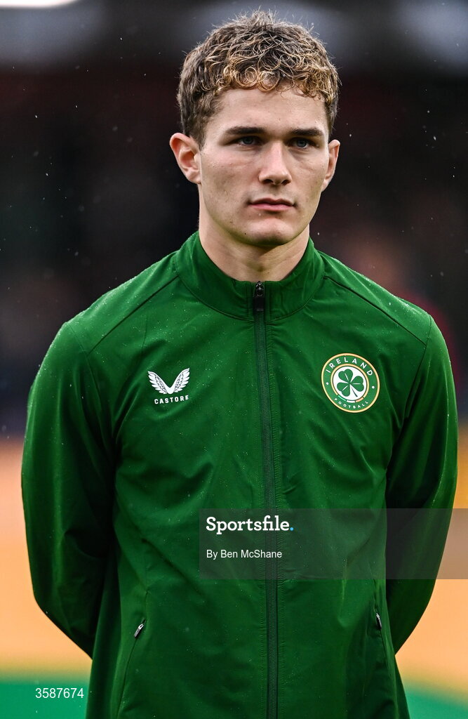 6 October 2026; Jacob Devaney of Republic of Ireland before the UEFA European U21 Championship qualifier match between the Republic of Ireland and England at Turner's Cross Stadium in Cork. Photo by Ben McShane/Sportsfile