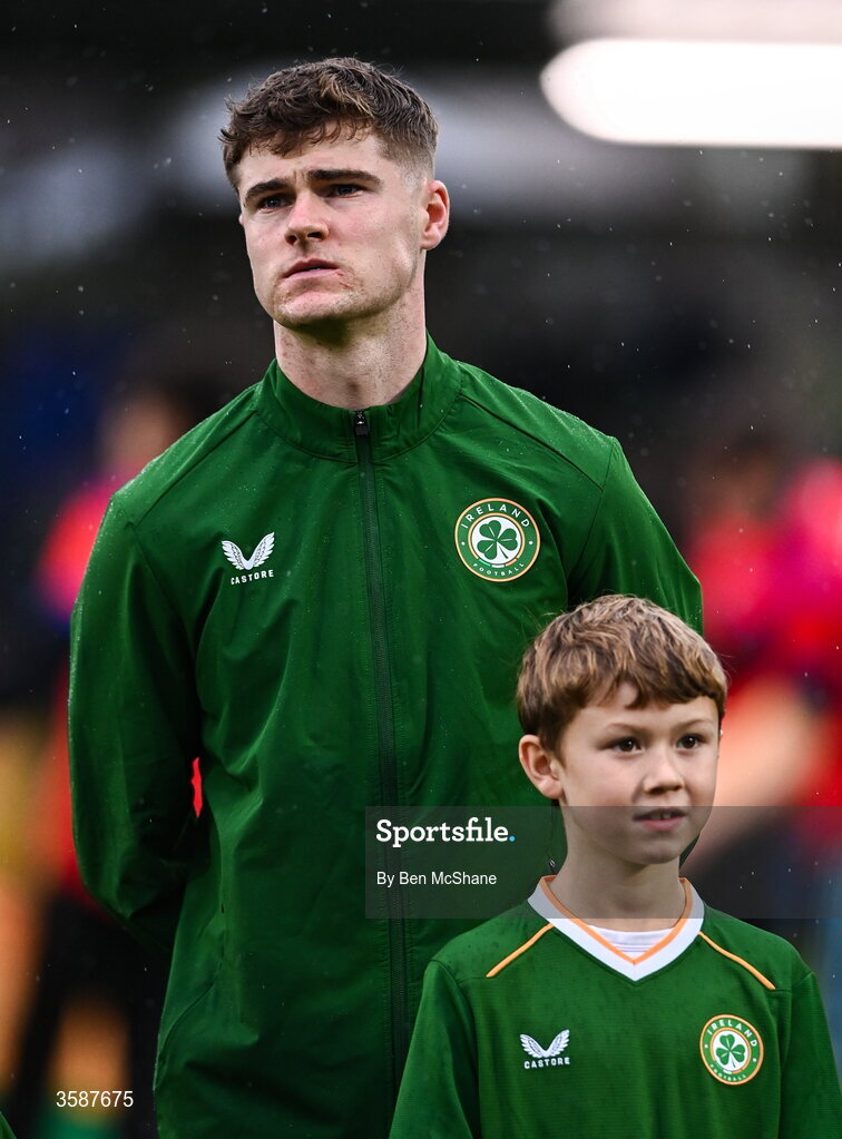 6 October 2026; Alex Murphy of Republic of Ireland before the UEFA European U21 Championship qualifier match between the Republic of Ireland and England at Turner's Cross Stadium in Cork. Photo by Ben McShane/Sportsfile