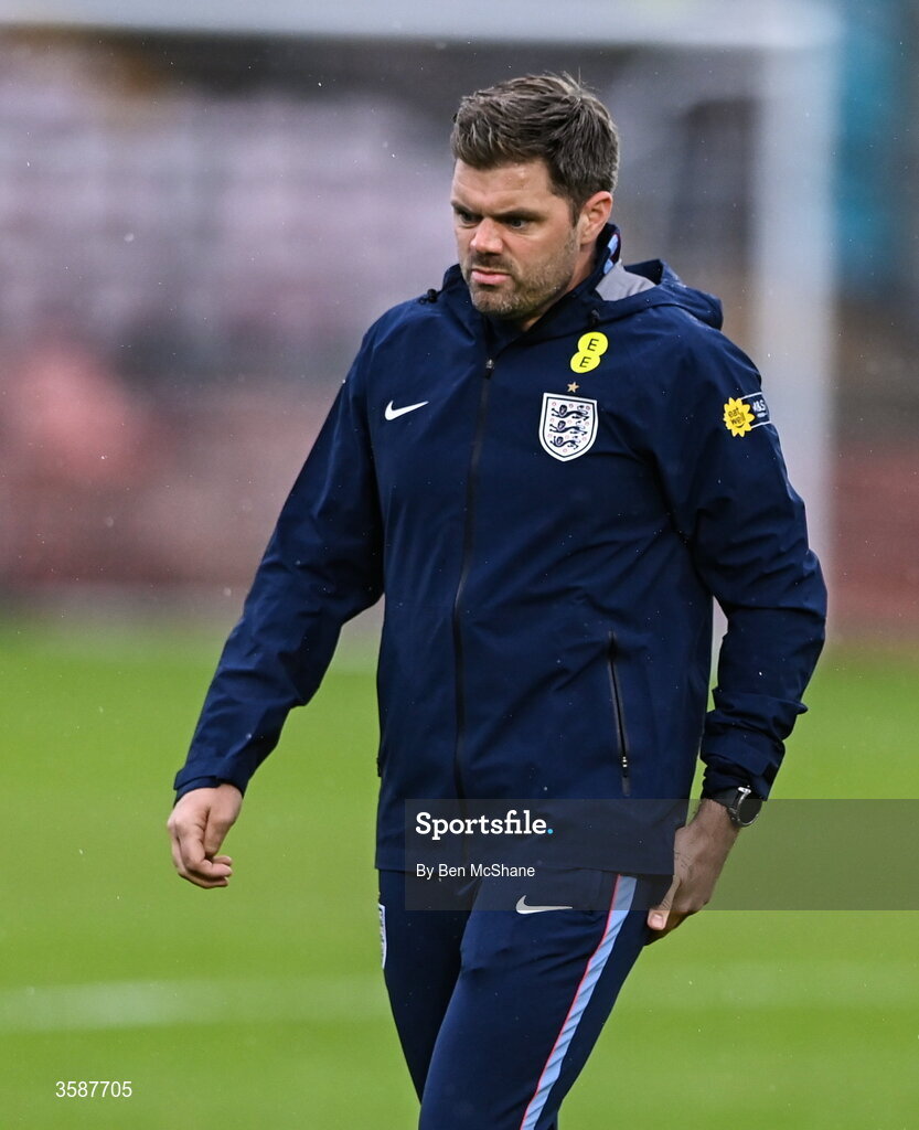 6 October 2026; England fitness coach James Redden before the UEFA European U21 Championship qualifier match between the Republic of Ireland and England at Turner's Cross Stadium in Cork. Photo by Ben McShane/Sportsfile