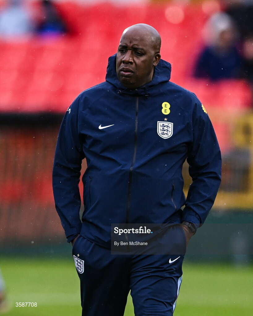 6 October 2026; England assistant head coach Paul Williams before the UEFA European U21 Championship qualifier match between the Republic of Ireland and England at Turner's Cross Stadium in Cork. Photo by Ben McShane/Sportsfile
