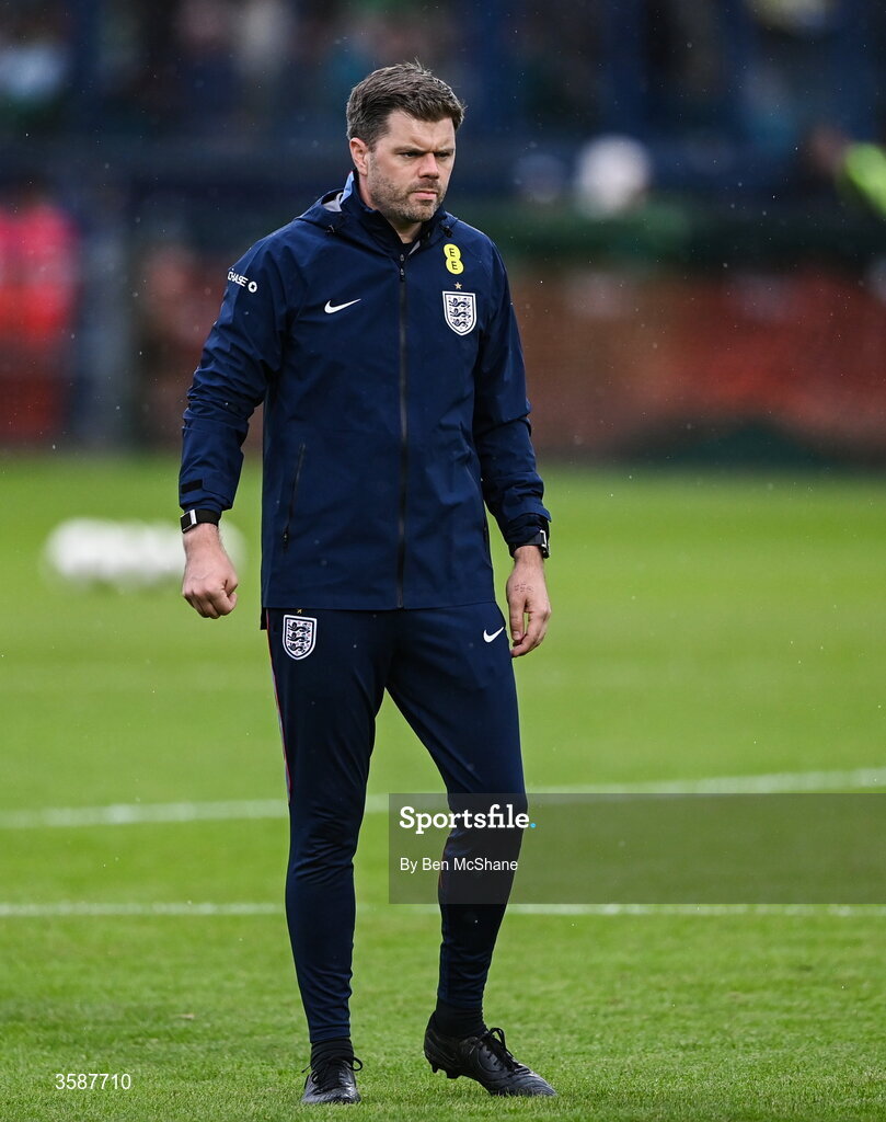6 October 2026; England fitness coach James Redden before the UEFA European U21 Championship qualifier match between the Republic of Ireland and England at Turner's Cross Stadium in Cork. Photo by Ben McShane/Sportsfile