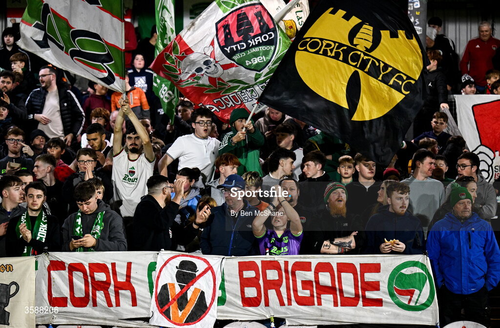 9 October 2026; Cork City supporters before the SSE Airtricity Men’s First Division match between Cork City and Finn Harps at Turner's Cross in Cork. Photo by Ben McShane/Sportsfile