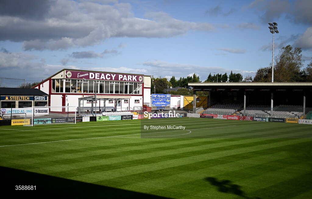 10 October 2026; A general view of Eamonn Deacy Park before the Club Orange Men's FAI Cup semi-final match between Galway and Derry City at Eamonn Deacy Park in Galway. Photo by Stephen McCarthy/Sportsfile