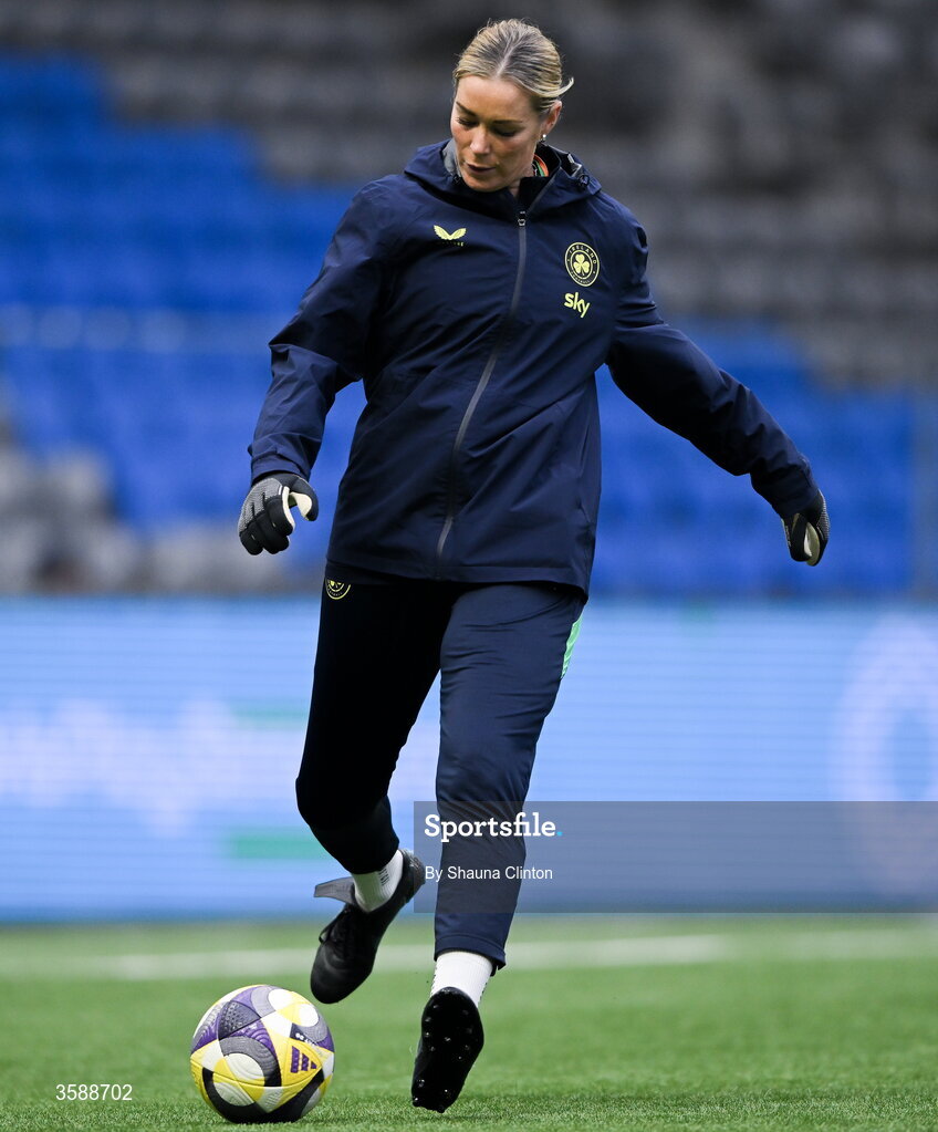 9 October 2026; Republic of Ireland goalkeeping coach Emma Byrne before the 2027 FIFA Women’s World Cup qualifying round 1 play-off first leg match between Kazakhstan and the Republic of Ireland at Astana Arena in Kazakhstan. Photo by Shauna Clinton/Sportsfile