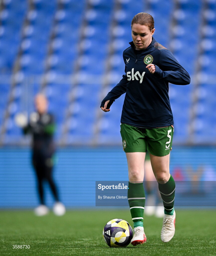 9 October 2026; Aoife Mannion of Republic of Ireland before the 2027 FIFA Women’s World Cup qualifying round 1 play-off first leg match between Kazakhstan and the Republic of Ireland at Astana Arena in Kazakhstan. Photo by Shauna Clinton/Sportsfile