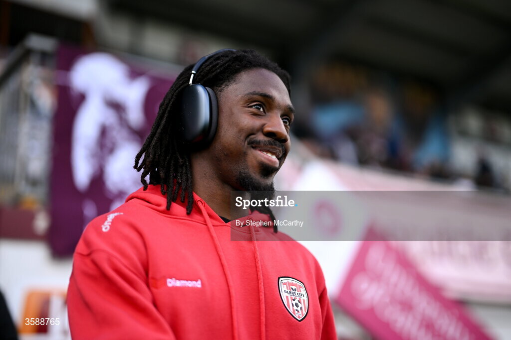 10 October 2026; Kevin dos Santos of Derry City before the Club Orange Men's FAI Cup semi-final match between Galway and Derry City at Eamonn Deacy Park in Galway. Photo by Stephen McCarthy/Sportsfile