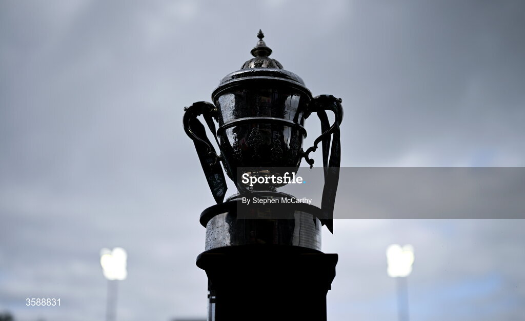10 October 2026; A general view of the FAI Cup before the Club Orange Men's FAI Cup semi-final match between Galway and Derry City at Eamonn Deacy Park in Galway. Photo by Stephen McCarthy/Sportsfile