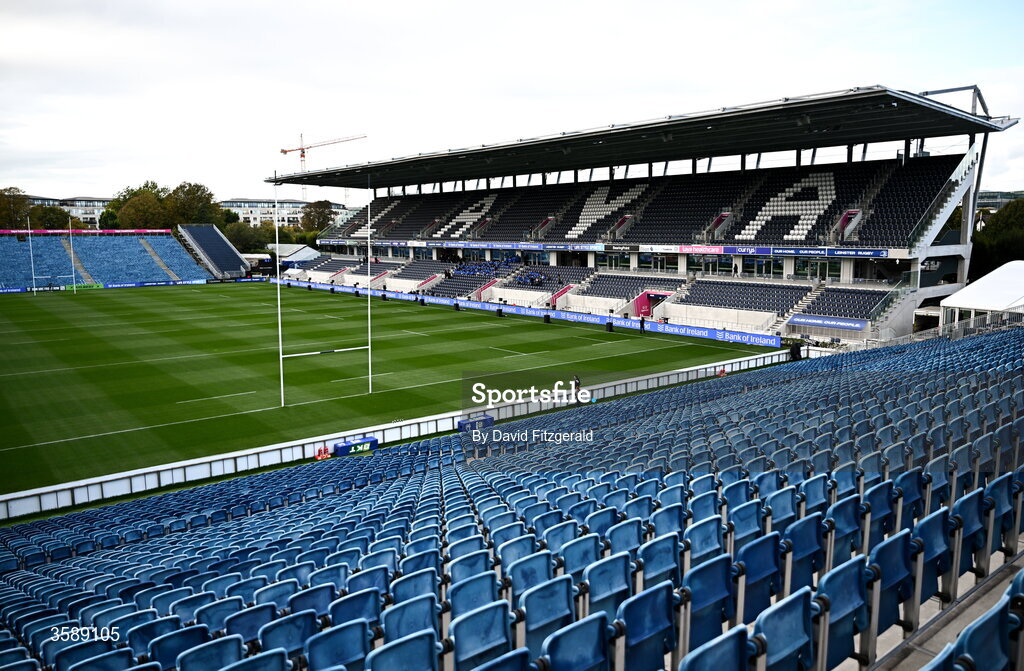 10 October 2026; A general view before the United Rugby Championship match between Leinster and Cardiff at the Laya Arena in Dublin. Photo by David Fitzgerald/Sportsfile