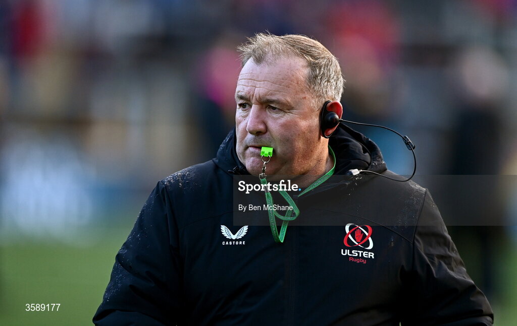 10 October 2026; Ulster head coach Richie Murphy before the United Rugby Championship match between Ulster and Munster at Affidea Stadium in Belfast. Photo by Ben McShane/Sportsfile