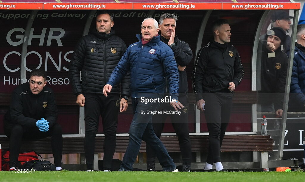 10 October 2026; Galway United manager John Caulfield during the Club Orange Men's FAI Cup semi-final match between Galway and Derry City at Eamonn Deacy Park in Galway. Photo by Stephen McCarthy/Sportsfile