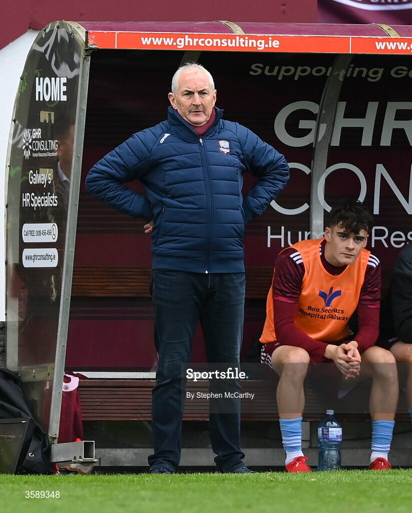 10 October 2026; Galway United manager John Caulfield during the Club Orange Men's FAI Cup semi-final match between Galway and Derry City at Eamonn Deacy Park in Galway. Photo by Stephen McCarthy/Sportsfile