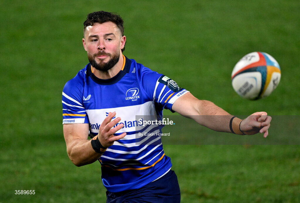 10 October 2026; Robbie Henshaw of Leinster in action during the United Rugby Championship match between Leinster and Cardiff at the Laya Arena in Dublin. Photo by Eakin Howard/Sportsfile