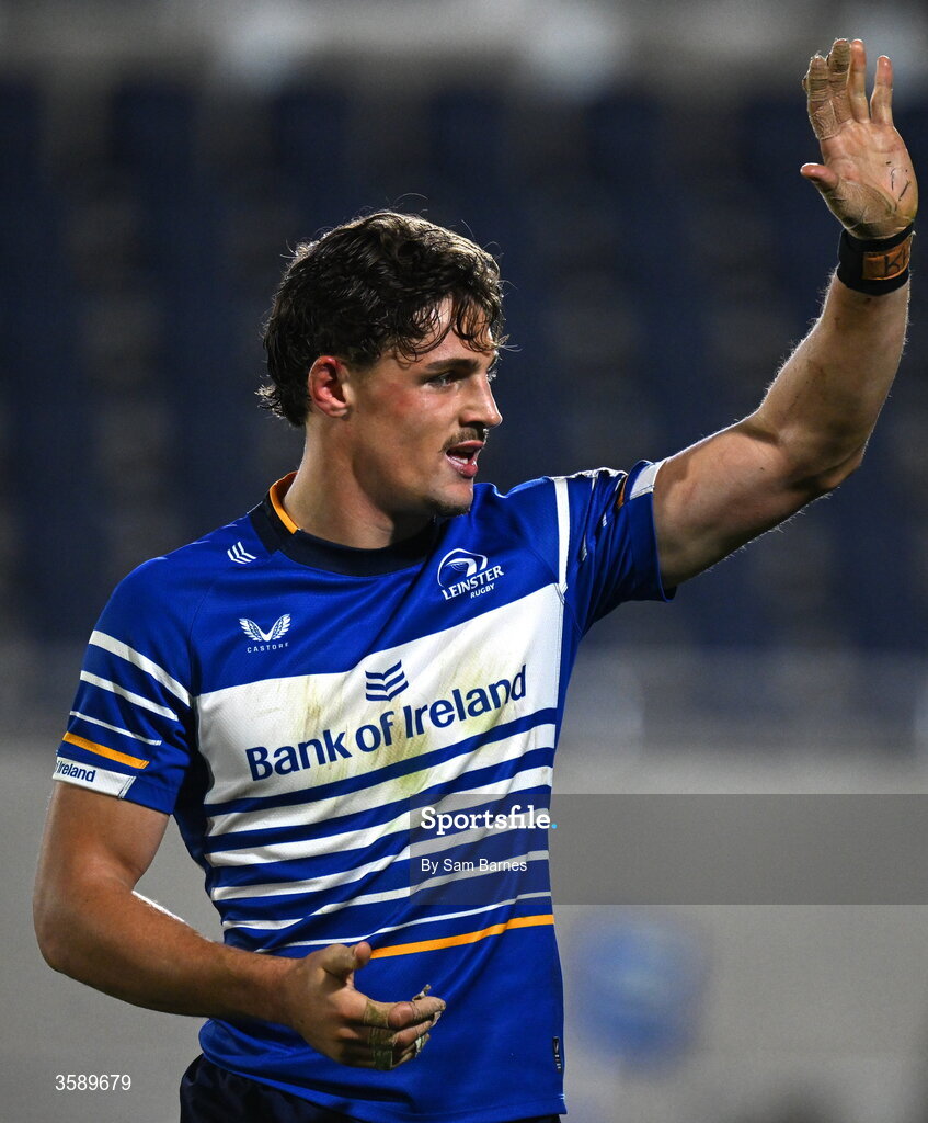 10 October 2026; Joshua Kenny of Leinster after his side's victory in the United Rugby Championship match between Leinster and Cardiff at the Laya Arena in Dublin. Photo by Sam Barnes/Sportsfile