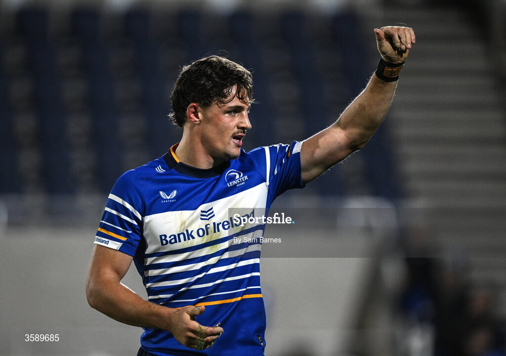 10 October 2026; Joshua Kenny of Leinster after his side's victory in the United Rugby Championship match between Leinster and Cardiff at the Laya Arena in Dublin. Photo by Sam Barnes/Sportsfile