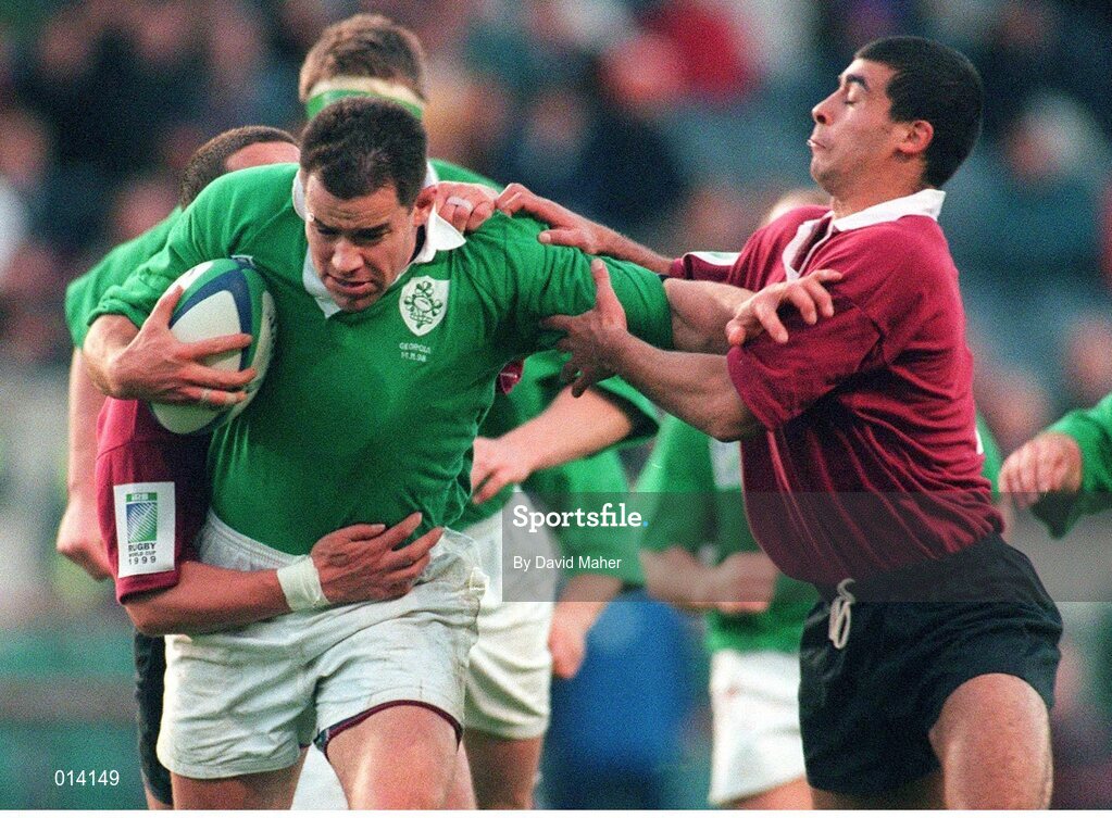 14 November 1998; Andy Ward, Ireland. Rugby World Cup Qualifier, Ireland v Georgia, Lansdowne Road, Dublin. Picture credit: David Maher / SPORTSFILE