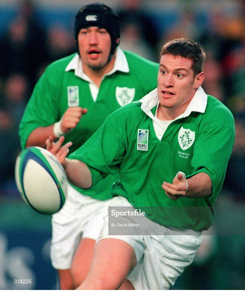 14 November 1998; Ciaran Scally, Ireland. Rugby World Cup Qualifier, Ireland v Georgia, Lansdowne Road, Dublin. Picture credit: David Maher / SPORTSFILE