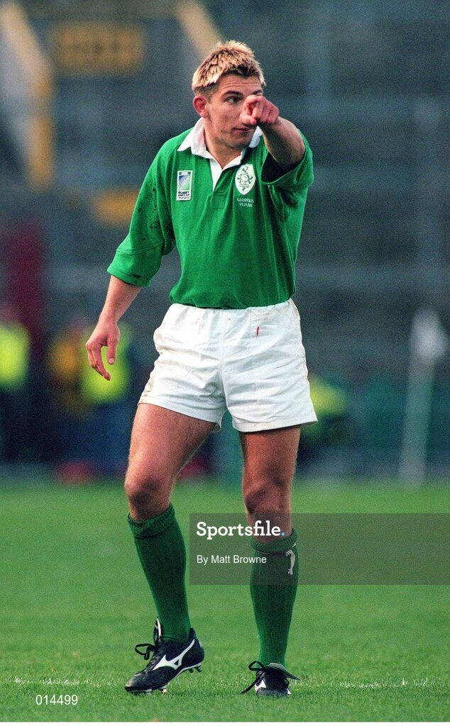 14 November 1998; Justin Bishop, Ireland. Rugby World Cup Qualifier, Ireland v Georgia, Lansdowne Road, Dublin. Picture credit: Matt Browne / SPORTSFILE