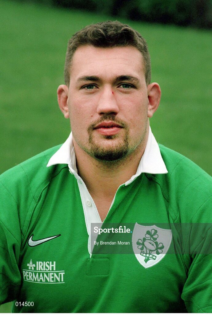 28 January 1998; Justin Fitzpatrick, Ireland. Ireland Rugby Head Shots. Picture credit: Brendan Moran / SPORTSFILE