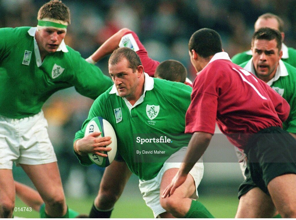 14 November 1998; Peter Clohessy, Ireland. Rugby World Cup Qualifier, Ireland v Georgia, Lansdowne Road, Dublin. Picture credit: David Maher / SPORTSFILE