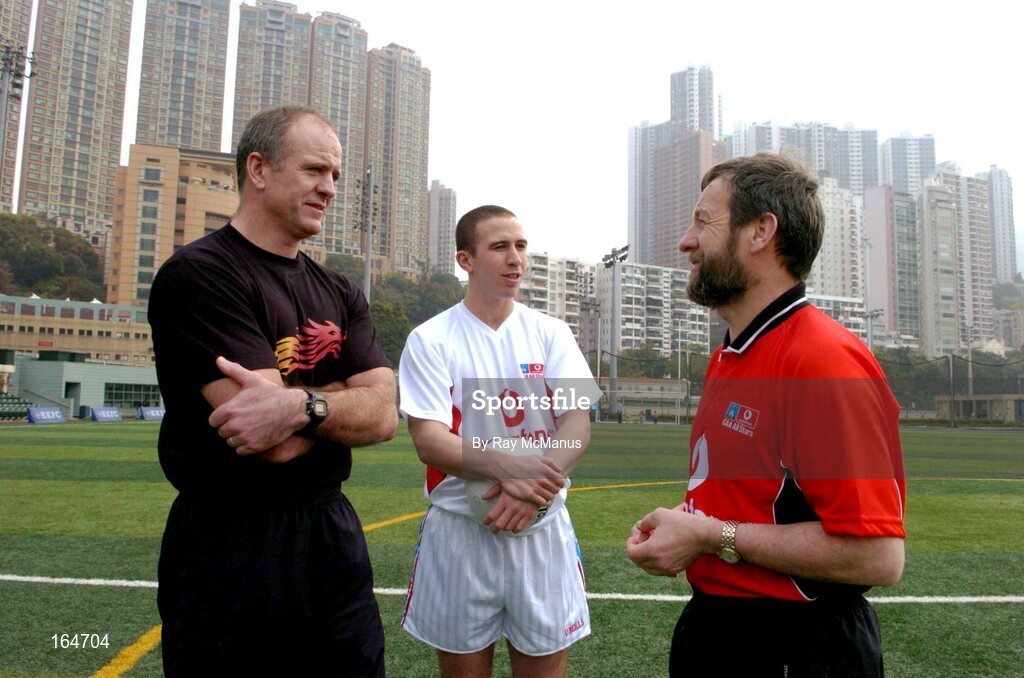 21 January 2005; John Maughan, John Keane, Westmeath and GAA President Sean Kelly during training in advance of the  2004 Vodafone All-Stars Exhibition Game, 2003 Vodafone All-Stars v 2004 Vodafone All-Stars, Hong Kong Football Club, Hong Kong, China. Picture credit; Ray McManus / SPORTSFILE