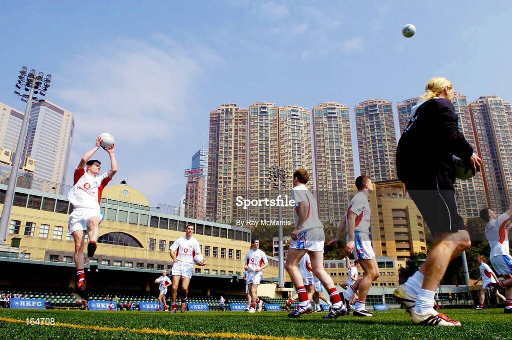 21 January 2005; Declan Meehan, left, Galway, during training in advance of the 2004 Vodafone All-Stars Exhibition Game, 2003 Vodafone All-Stars v 2004 Vodafone All-Stars, Hong Kong Football Club, Hong Kong. Picture credit; Ray McManus / SPORTSFILE