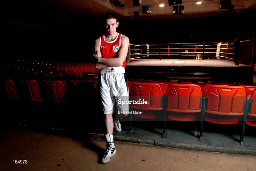 26 January 2005; Irish boxer Andy Lee pictured after a press conference where it was announced his intention to stay in the amateur ranks up to the Olympic Games in Beijing in 2008. National Boxing Stadium, Dublin. Picture credit; David Maher / SPORTSFILE