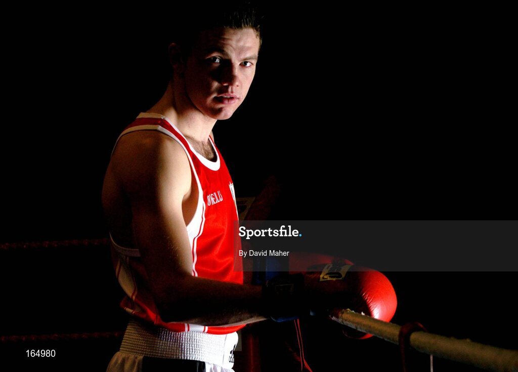 26 January 2005; Irish boxer Andy Lee pictured after a press conference where it was announced his intention to stay in the amateur ranks up to the Olympic Games in Beijing in 2008. National Boxing Stadium, Dublin. Picture credit; David Maher / SPORTSFILE