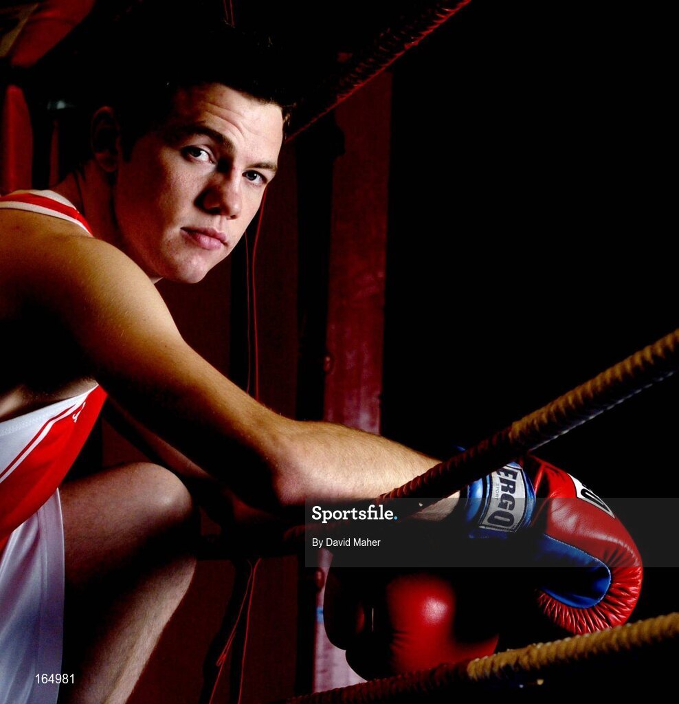 26 January 2005; Irish boxer Andy Lee pictured after a press conference where it was announced his intention to stay in the amateur ranks up to the Olympic Games in Beijing in 2008. National Boxing Stadium, Dublin. Picture credit; David Maher / SPORTSFILE