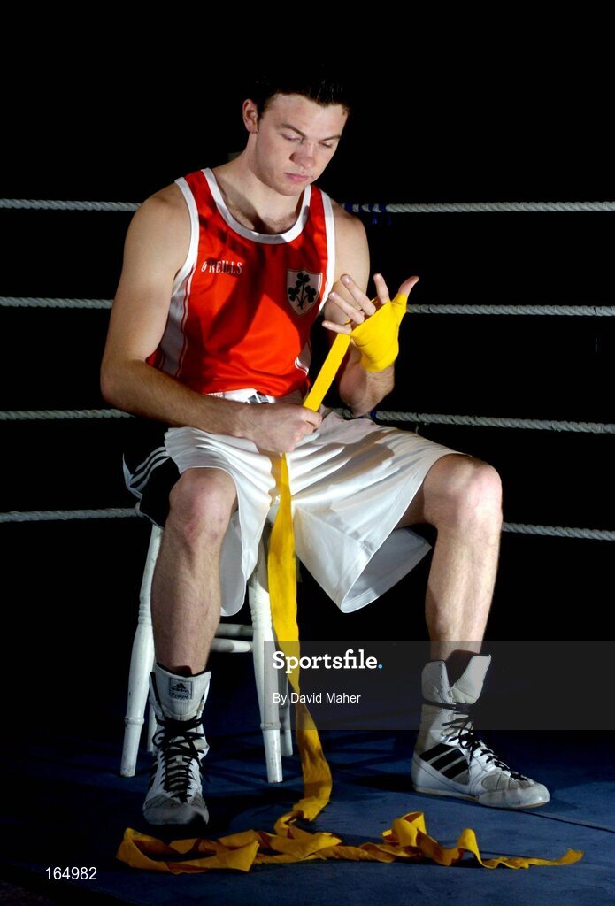 26 January 2005; Irish boxer Andy Lee pictured after a press conference where it was announced his intention to stay in the amateur ranks up to the Olympic Games in Beijing in 2008. National Boxing Stadium, Dublin. Picture credit; David Maher / SPORTSFILE