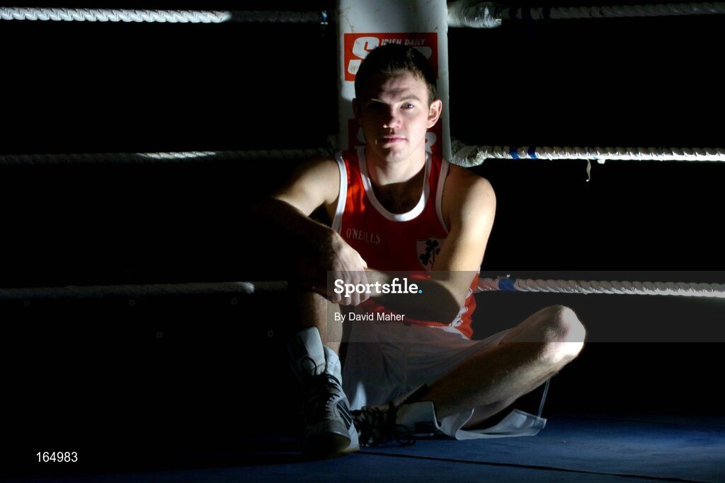 26 January 2005; Irish boxer Andy Lee pictured after a press conference where it was announced his intention to stay in the amateur ranks up to the Olympic Games in Beijing in 2008. National Boxing Stadium, Dublin. Picture credit; David Maher / SPORTSFILE