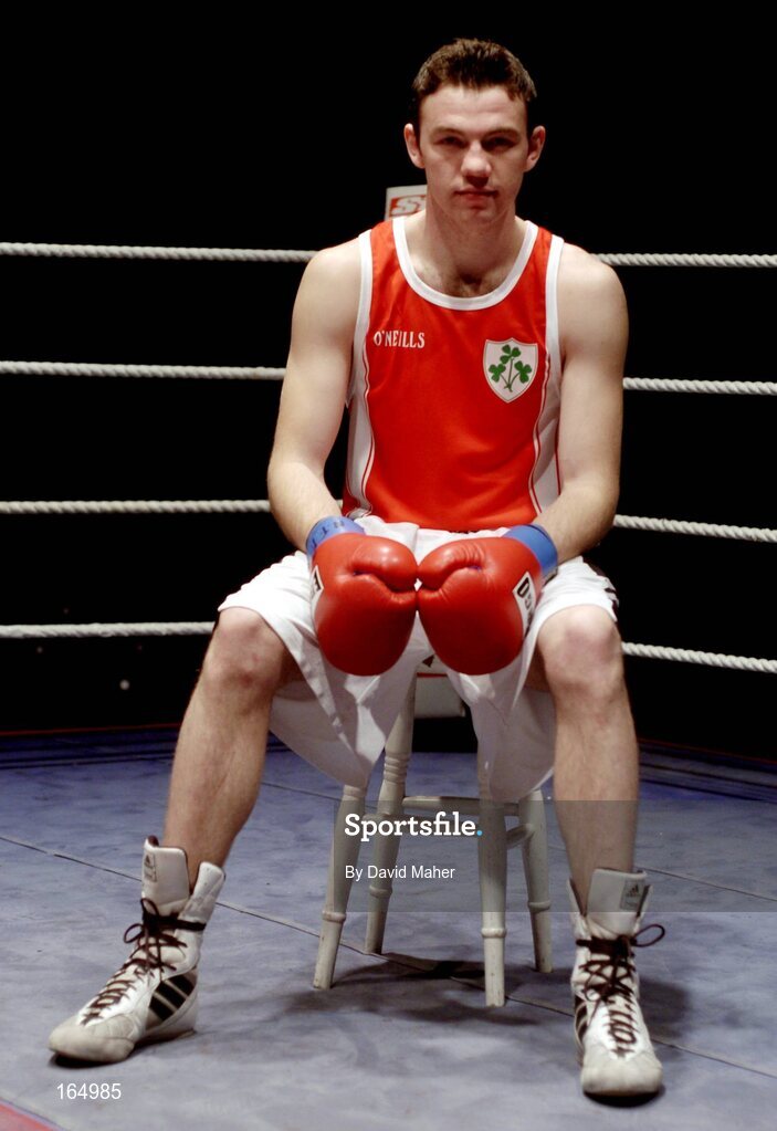26 January 2005; Irish boxer Andy Lee pictured after a press conference where it was announced his intention to stay in the amateur ranks up to the Olympic Games in Beijing in 2008. National Boxing Stadium, Dublin. Picture credit; David Maher / SPORTSFILE