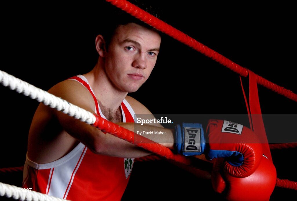 26 January 2005; Irish boxer Andy Lee pictured after a press conference where it was announced his intention to stay in the amateur ranks up to the Olympic Games in Beijing in 2008. National Boxing Stadium, Dublin. Picture credit; David Maher / SPORTSFILE