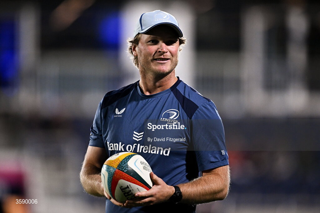 10 October 2026; Leinster assistant coach Tyler Bleyendaal before the United Rugby Championship match between Leinster and Cardiff at the Laya Arena in Dublin. Photo by David Fitzgerald/Sportsfile