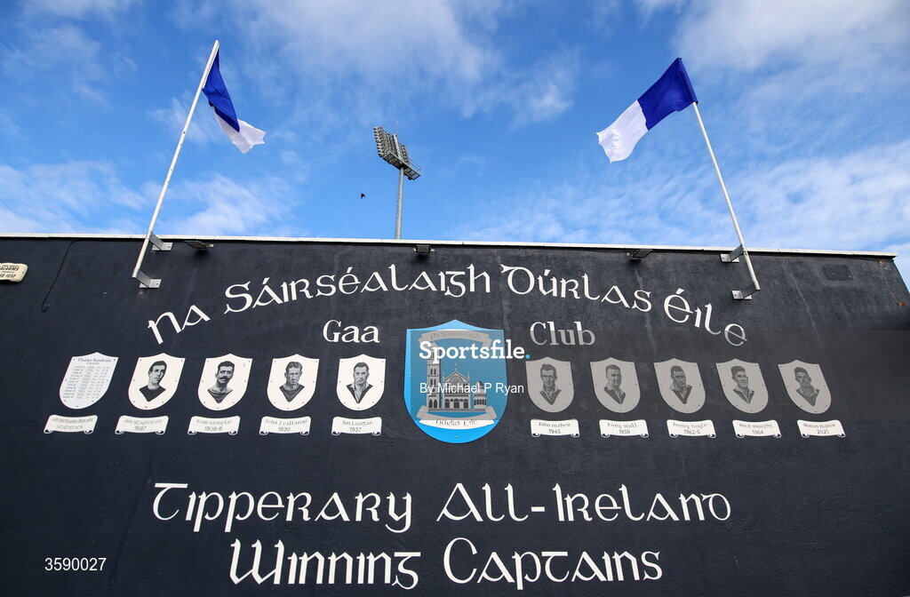 11 October 2026; A general view of Thurles Sarsfields All Ireland winning captains mural outside FBD Semple Stadium before the Tipperary County Senior Club Hurling Championship final match between Moycarkey-Borris and Thurles Sarsfields at FBD Semple Stadium in Thurles, Tipperary. Photo by Michael P Ryan/Sportsfile