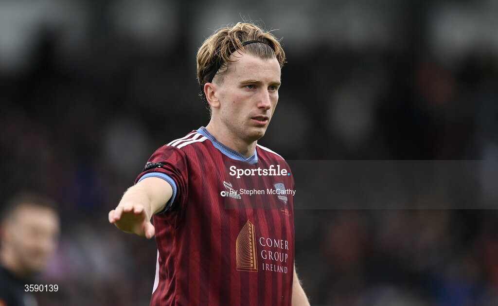 10 October 2026; David Hurley of Galway United during the Club Orange Men's FAI Cup semi-final match between Galway and Derry City at Eamonn Deacy Park in Galway. Photo by Stephen McCarthy/Sportsfile