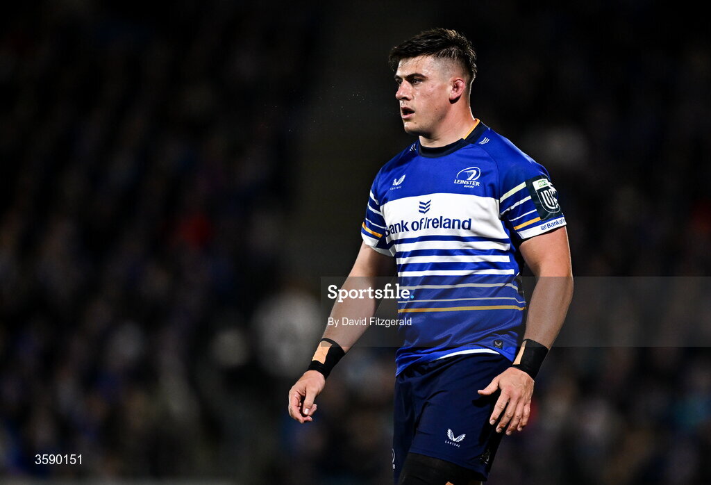 10 October 2026; Dan Sheehan of Leinster during the United Rugby Championship match between Leinster and Cardiff at the Laya Arena in Dublin. Photo by David Fitzgerald/Sportsfile