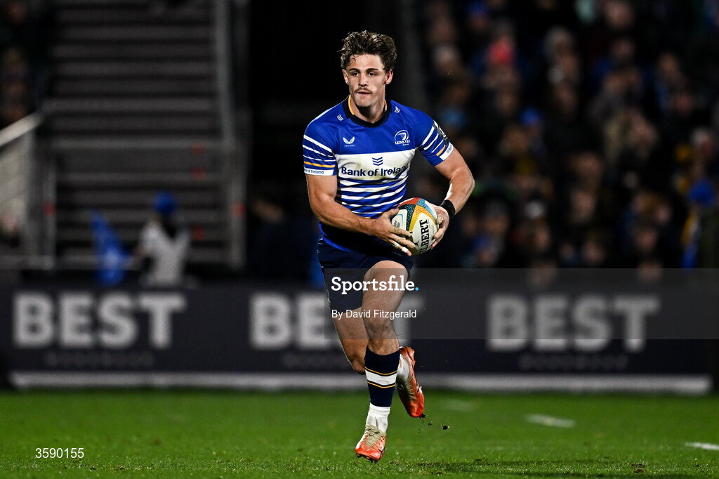 10 October 2026; Joshua Kenny of Leinster during the United Rugby Championship match between Leinster and Cardiff at the Laya Arena in Dublin. Photo by David Fitzgerald/Sportsfile