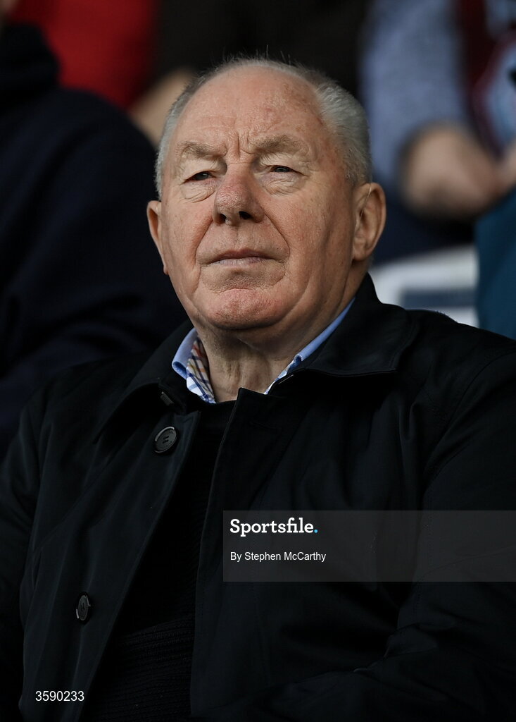 10 October 2026; FAI’s national league committee member Michael Ring during the Club Orange Men's FAI Cup semi-final match between Galway and Derry City at Eamonn Deacy Park in Galway. Photo by Stephen McCarthy/Sportsfile