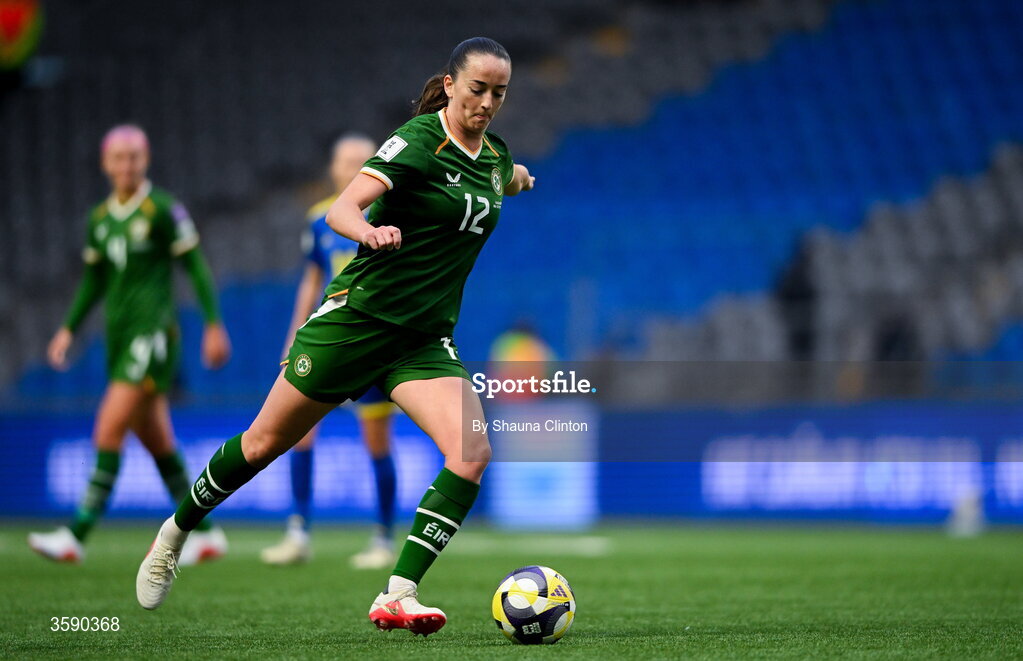 9 October 2026; Anna Patten of Republic of Ireland during the 2027 FIFA Women’s World Cup qualifying round 1 play-off first leg match between Kazakhstan and the Republic of Ireland at Astana Arena in Kazakhstan. Photo by Shauna Clinton/Sportsfile