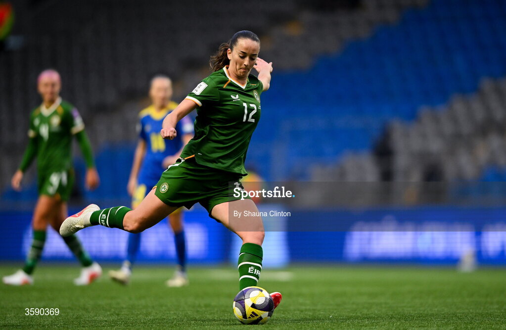 9 October 2026; Anna Patten of Republic of Ireland during the 2027 FIFA Women’s World Cup qualifying round 1 play-off first leg match between Kazakhstan and the Republic of Ireland at Astana Arena in Kazakhstan. Photo by Shauna Clinton/Sportsfile