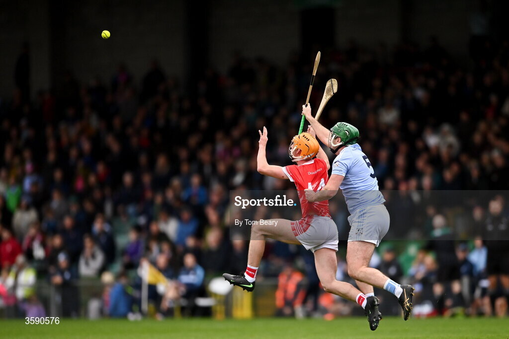 11 October 2026; Donal Coughlin of Doon in action against Ronan Lynch of Na Piarsaigh during the Limerick County Senior Hurling semi-final match between Doon and Na Piarsaigh at TUS Gaelic Grounds in Limerick. Photo by Tom Beary/Sportsfile