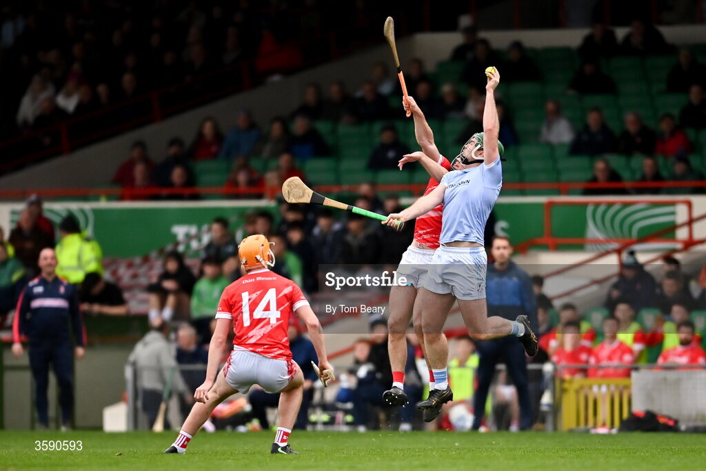 11 October 2026; Ronan Lynch in action against Richie English of Doon of Na Piarsaigh during the Limerick County Senior Hurling semi-final match between Doon and Na Piarsaigh at TUS Gaelic Grounds in Limerick. Photo by Tom Beary/Sportsfile