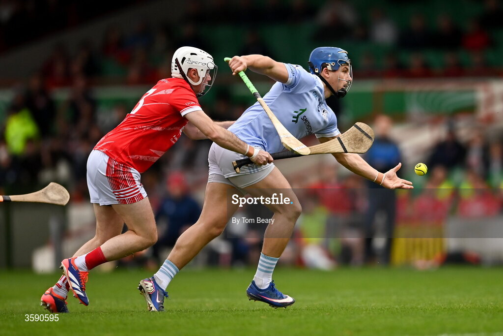 11 October 2026; Mike Casey of Na Piarsaigh in action against Dean Coleman of Doon during the Limerick County Senior Hurling semi-final match between Doon and Na Piarsaigh at TUS Gaelic Grounds in Limerick. Photo by Tom Beary/Sportsfile