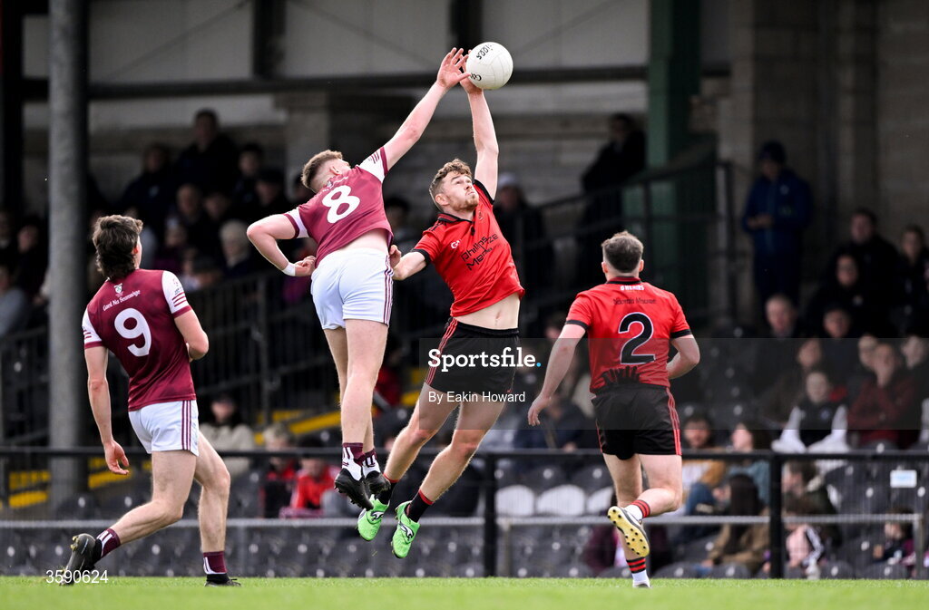 11 October 2026; Gerard O'Kelly Lynch of St Mary's in action against Dillon McDermott of Shamrock Gaels during the Sligo County Senior Club Football Championship final match between Shamrock Gaels and St Mary's at Markievicz Park in Sligo. Photo by Eakin Howard/Sportsfile