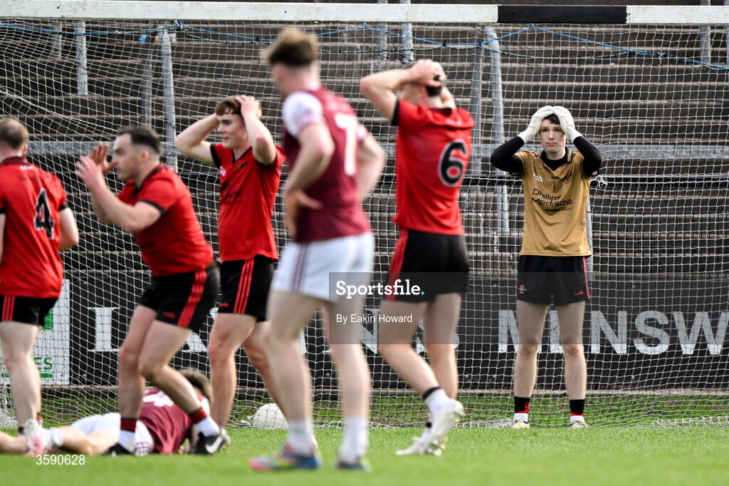 11 October 2026; St Mary's goalkeeper James Cronin reacts to a call during the Sligo County Senior Club Football Championship final match between Shamrock Gaels and St Mary's at Markievicz Park in Sligo. Photo by Eakin Howard/Sportsfile