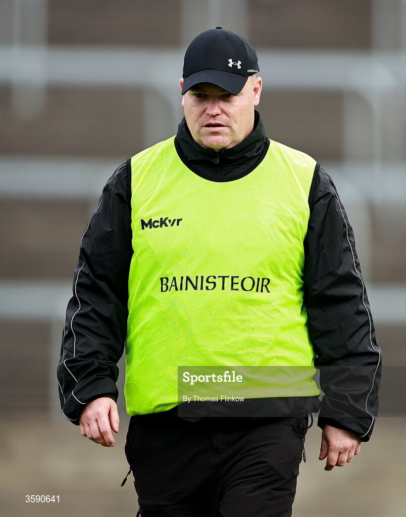 11 October 2026; Courtwood manager Mark Bates before the Laois County Senior Club Football Championship final match between Courtwood and Portarlington at Laois Hire O'Moore Park in Portlaoise, Laois. Photo by Thomas Flinkow/Sportsfile