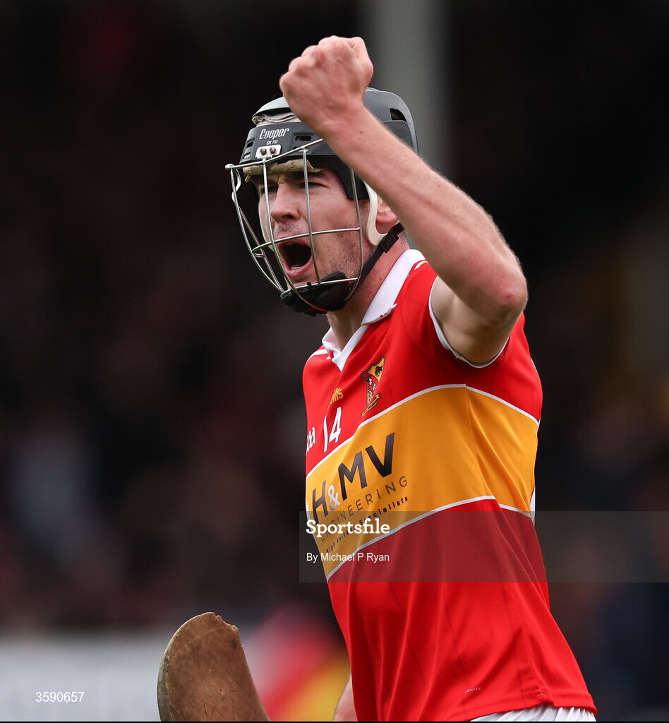 11 October 2026; Joe Maher of Moycarkey-Borris celebrates after scoring his side's first goal during the Tipperary County Senior Club Hurling Championship final match between Moycarkey-Borris and Thurles Sarsfields at FBD Semple Stadium in Thurles, Tipperary. Photo by Michael P Ryan/Sportsfile