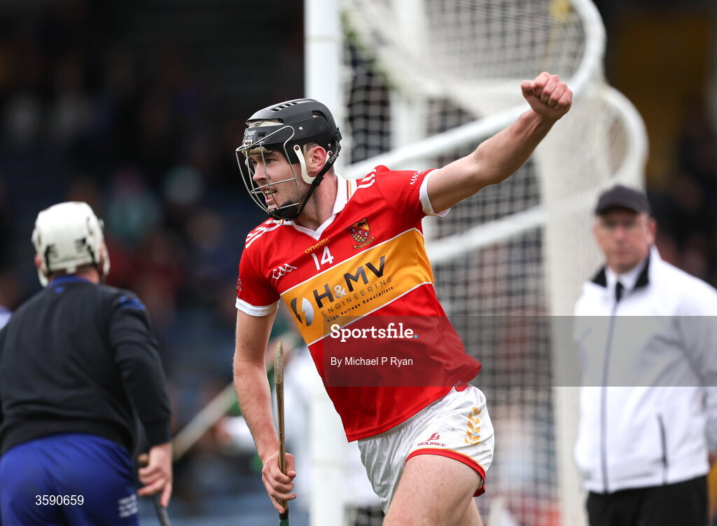 11 October 2026; Joe Maher of Moycarkey-Borris celebrates after scoring his side's first goal during the Tipperary County Senior Club Hurling Championship final match between Moycarkey-Borris and Thurles Sarsfields at FBD Semple Stadium in Thurles, Tipperary. Photo by Michael P Ryan/Sportsfile